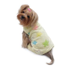Ultra Plush Colorful Stars Front Sleeveless Pajamas (Color: Yellow, size: Xl)